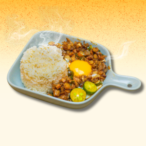 Sisig with rice meal